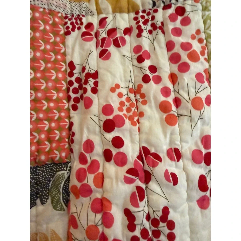Pottery Barn Floral Patchwork Euro Pillow Shams 26x26 SET OF 2 Quilted Boho